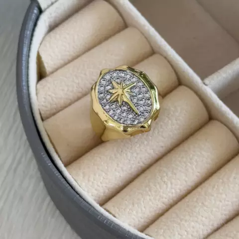 qütb ulduzu detallı üzük