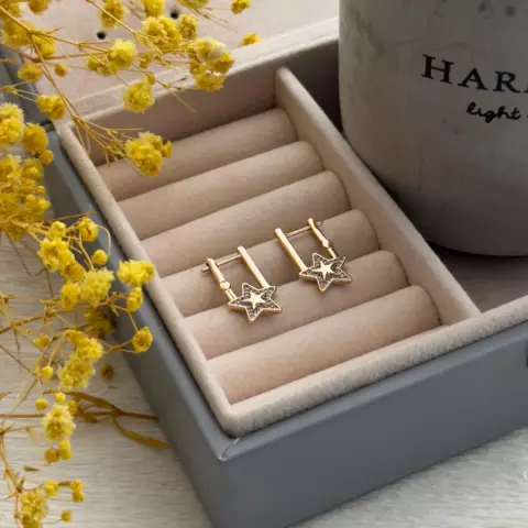 An image of a product called rose gold ulduz sırğa