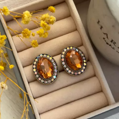 An image of a product called rəngli qaşlı sırğa