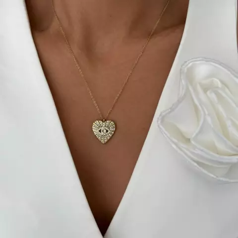 An image of a product called qaş detallı ürək boyunbağı