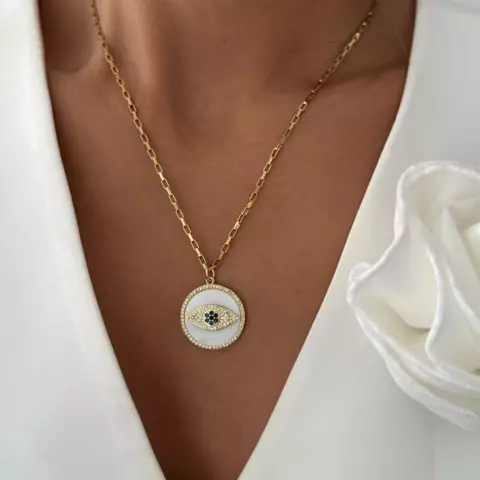 An image of a product called sədəfli göz detallı boyunbağı