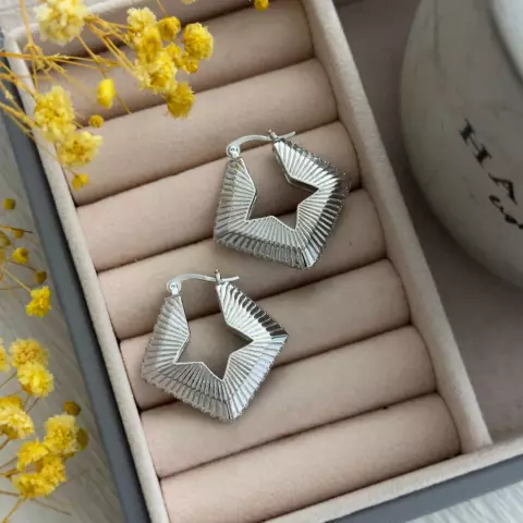 An image of a product called ulduz detallı gümüşü sırğa