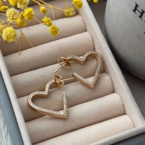 An image of a product called qaşlı ürək formalı sırğa