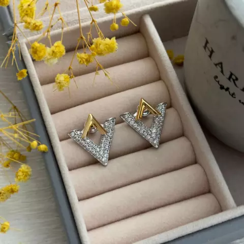 An image of a product called qaşlı "v" sırğa