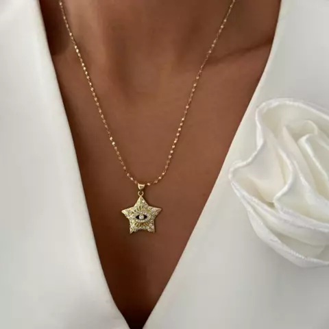 An image of a product called qaş detallı ulduz boyunbağı